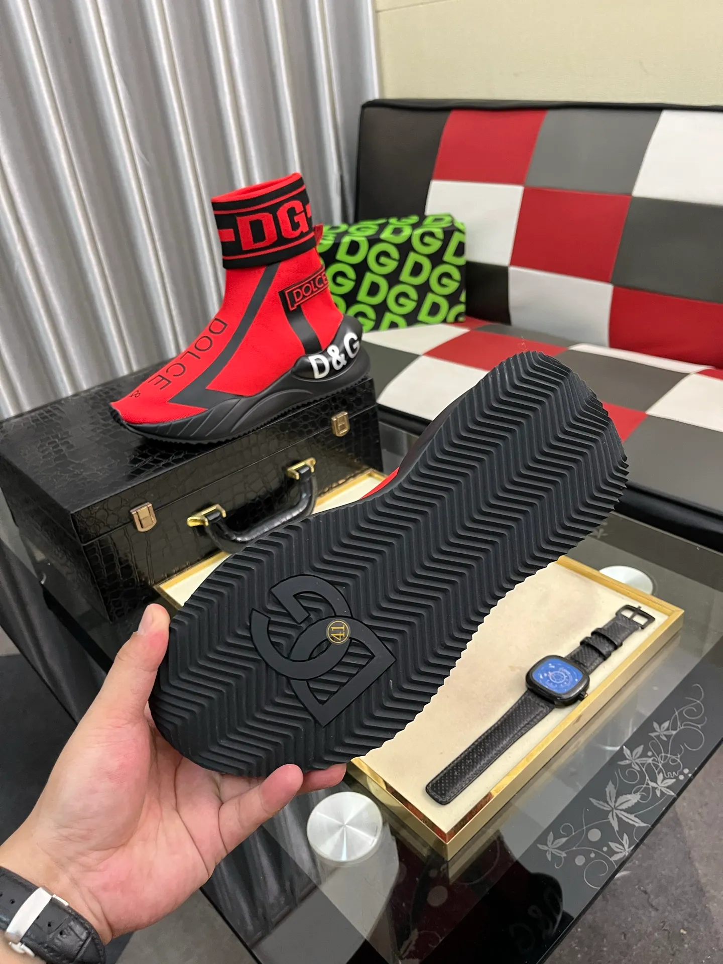 Men's men's shoes💰440⌚️⌚️【DG～】men's casual shoes 2022z cabinet simultaneous sale 🔶🔷🔜The upper is made of cowhide spliced fabric ➕Mesh lining, which is comfortable and breathable. The sole is: the original comfortable and wear-resistant outsole, ⚠️The real thing📱Photographed🎬The real thing is better📢📢📢Size: 35-46